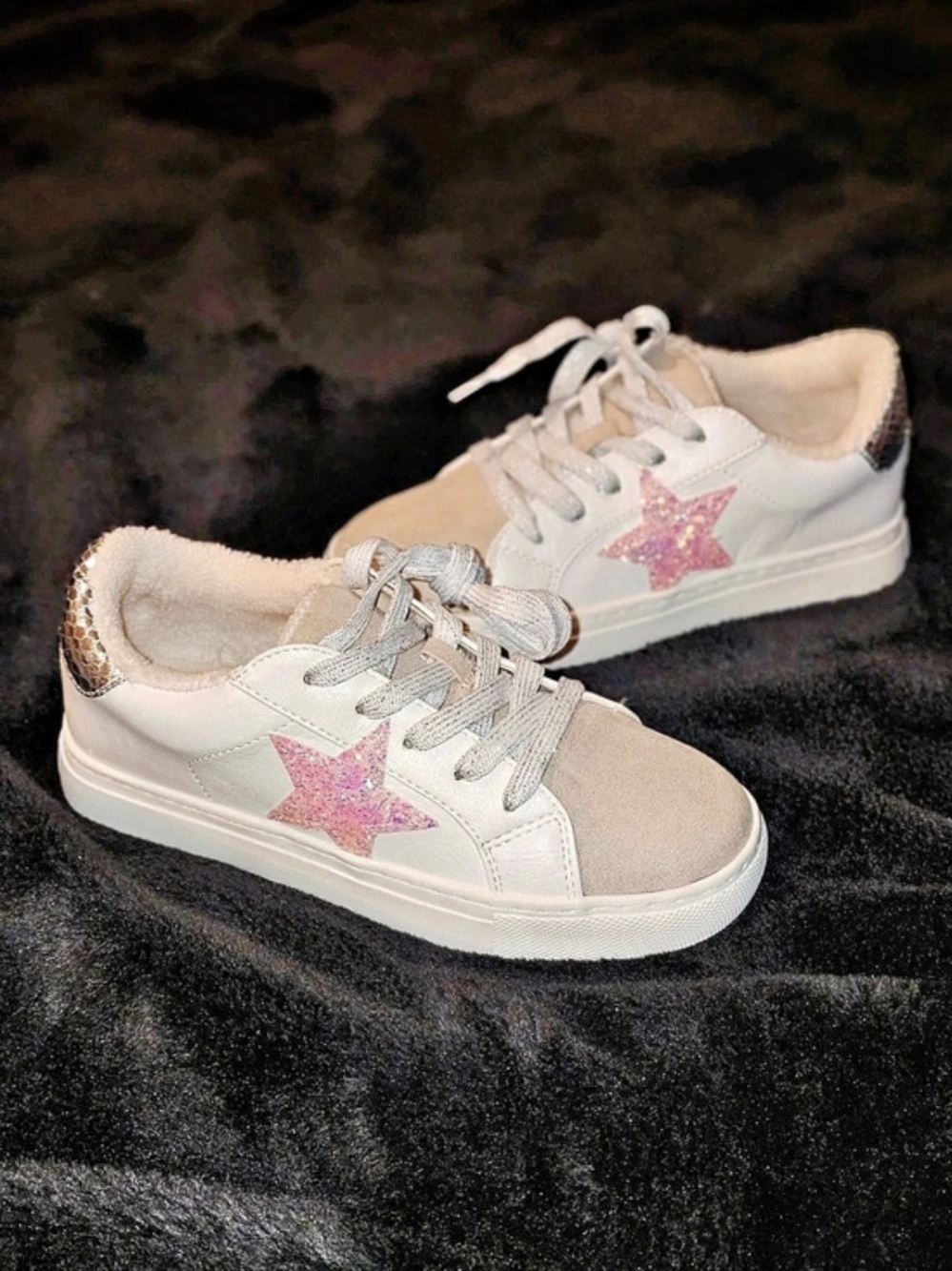 Steve Madden Star Glitter Star Sneakers White & Pink NWOT